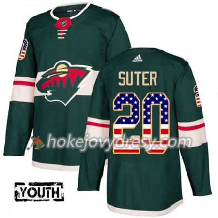 Dětské Hokejový Dres Minnesota Wild Ryan Suter 20 2017-2018 USA Flag Fashion Zelená Adidas Authentic